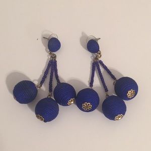Blue Ball Earrings